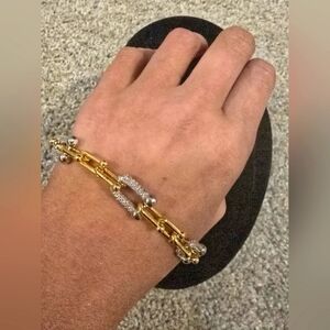 21kgp Dubai Jewelry Elegant Gold and Silver Bracelet